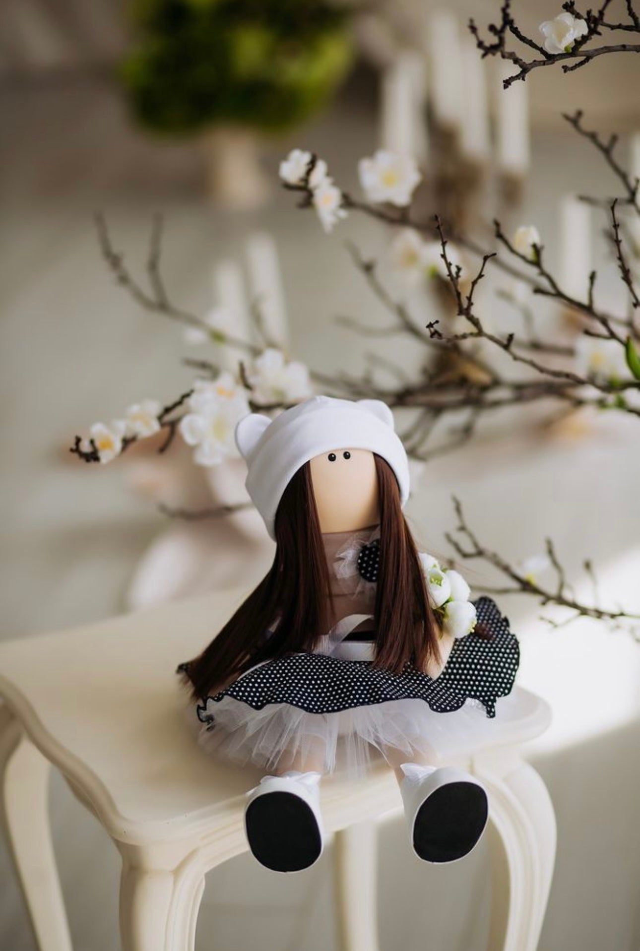 Elin - Handmade Doll with flowers