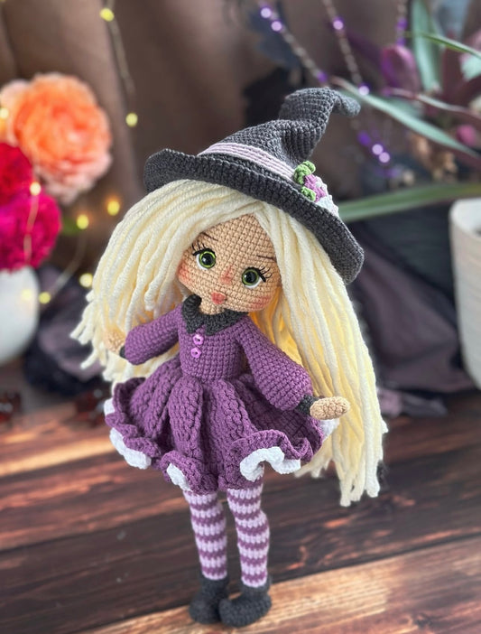 Handmade Crochet Doll-Little Witch