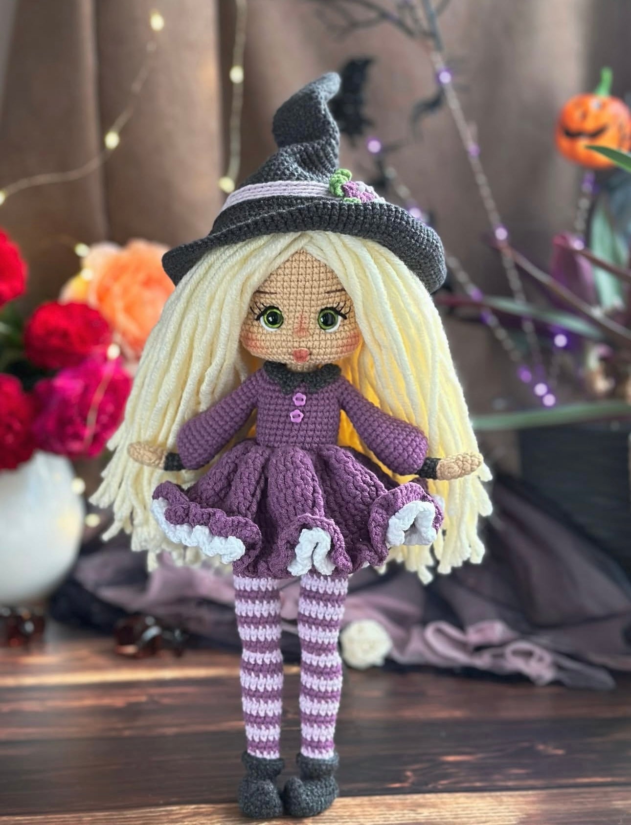 Handmade Crochet Doll-Little Witch
