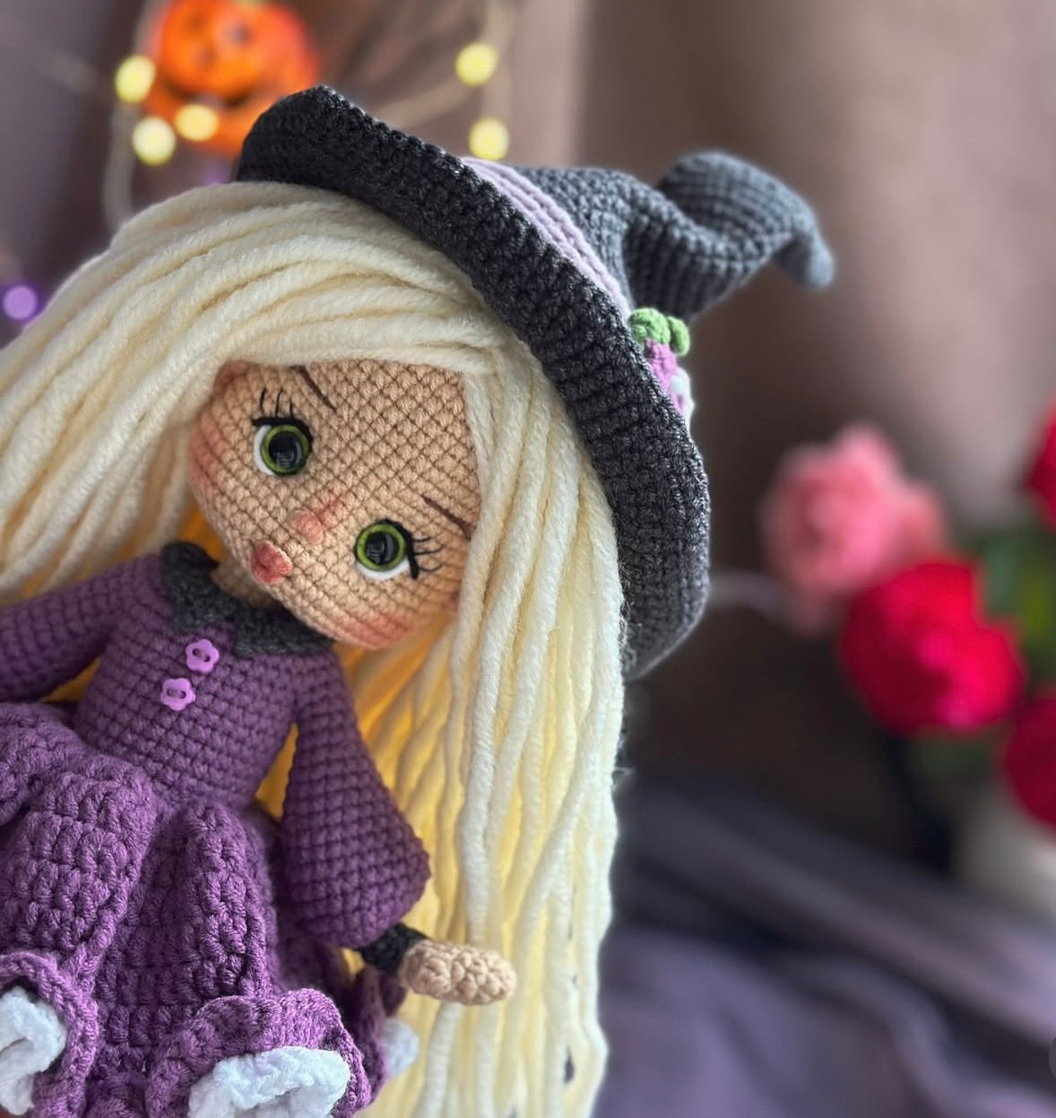 Handmade Crochet Doll-Little Witch